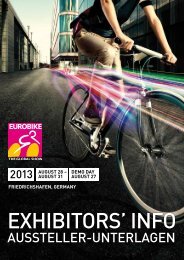 EUROBIKE 2013 | Exhibitors' info | Aussteller-Unterlagen