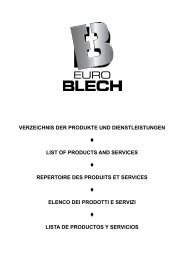Lista de productos y servicios - EuroBLECH
