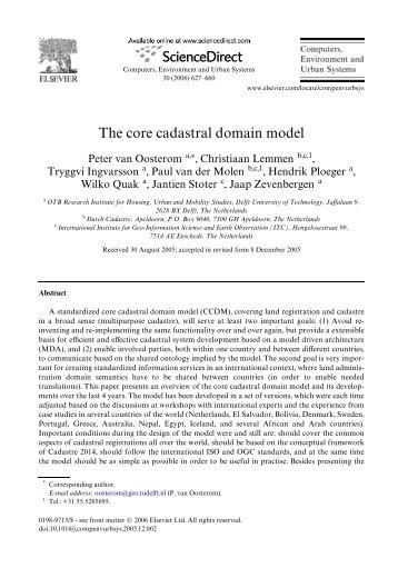 The core cadastral domain model