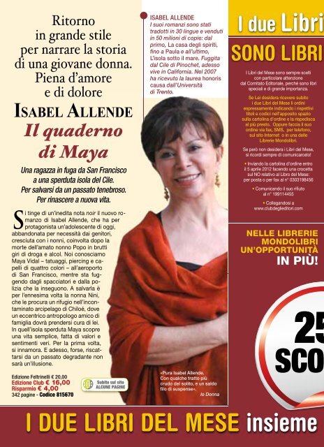 i due libri del mese - Euroclub