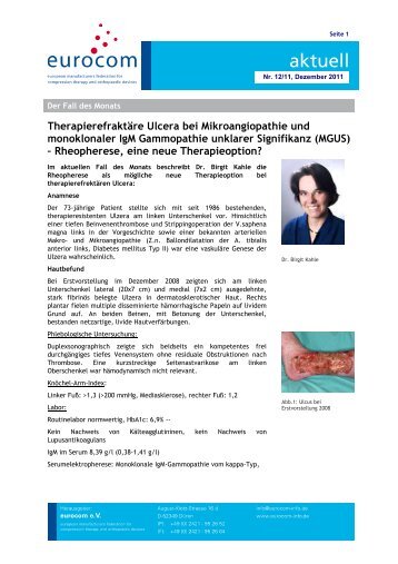 Therapierefraktäre Ulcera bei Mikroangiopathie und ... - eurocom