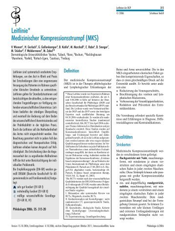 Leitlinie* MedizinischerKompressionsstrumpf(MKS) - eurocom