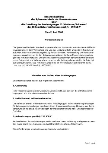 Produktgruppe 23 - GKV-Spitzenverband