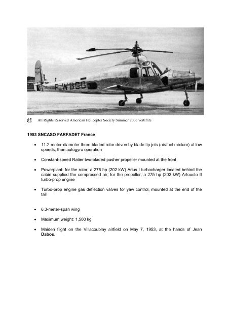 1940 ? 2010: Brief history of hybrid helicopters around ... - Eurocopter