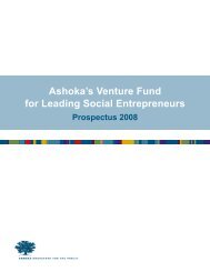 Ashoka's Venture Fund for  Leading Social Entrepreneurs