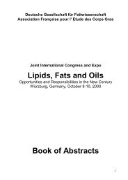 Lipids, Fats and Oils Book of Abstracts - Euro Fed Lipid