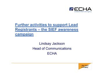 L. Jackson (ECHA Communications). - Eurofer