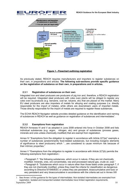 EUROFER REACH guidance for the European Steel Industry. 09.09 ...