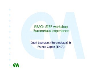 Experience with SIEF Eurometaux.pdf - Eurofer