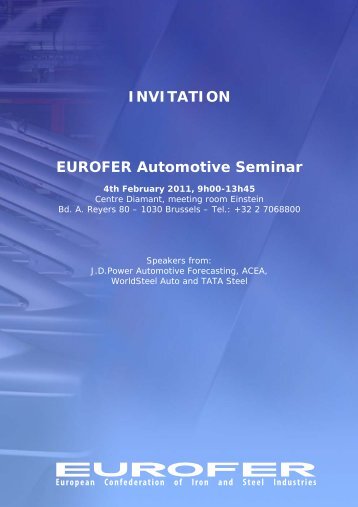 INVITATION EUROFER Automotive Seminar