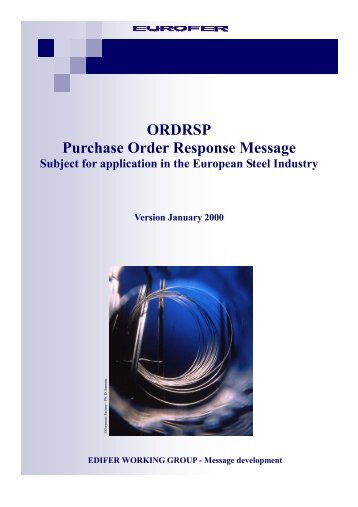 ORDRSP Purchase Order Response Message - Eurofer