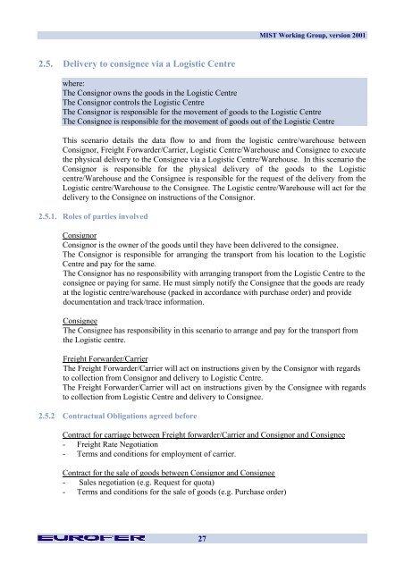 Multi Industry Scenarios for Transport - Eurofer