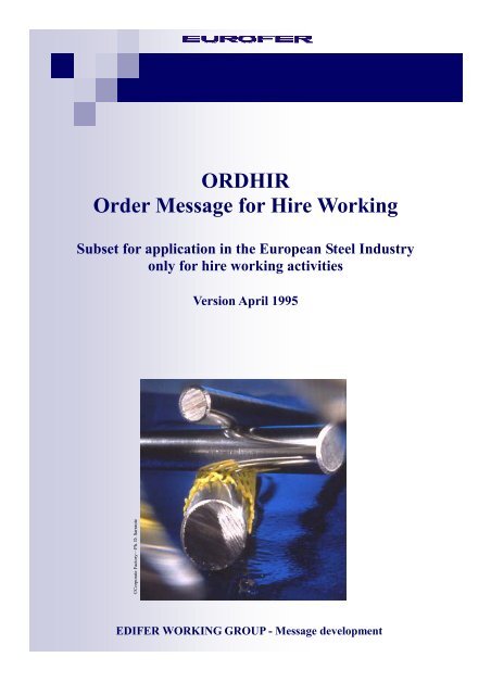 ORDHIR Order Message for Hire Working - Eurofer