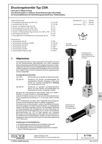 Druckregelventile Typ CDK - Eurofluid