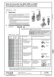 Klein-Druckventile Typ MVG, MVE und MVP ... - Eurofluid