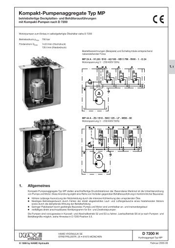 Kompakt-Pumpenaggregate Typ MP - Eurofluid