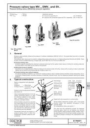 Pressure valves type MV.., DMV.. and SV.. - EUROFLUID