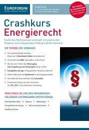 Crashkurs Energierecht - Euroforum
