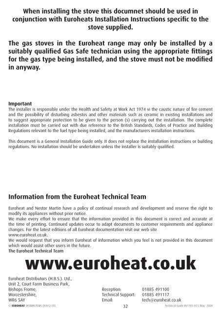 Gas Balanced Flue Guide - Euroheat