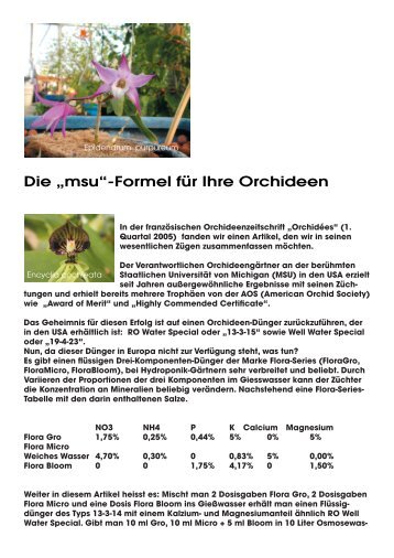 Die „msu“-Formel für Ihre Orchideen