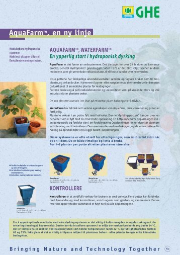 AquaFarm serien & Aeroflo - General Hydroponics Europe