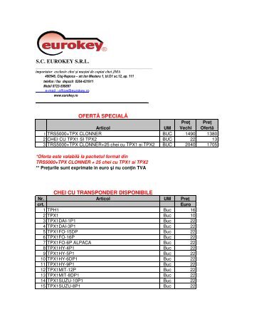 OFERTA TRS5000 - EuroKey