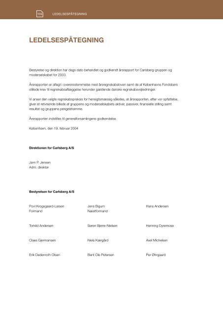 Årsrapport 2003 - Carlsberg Group