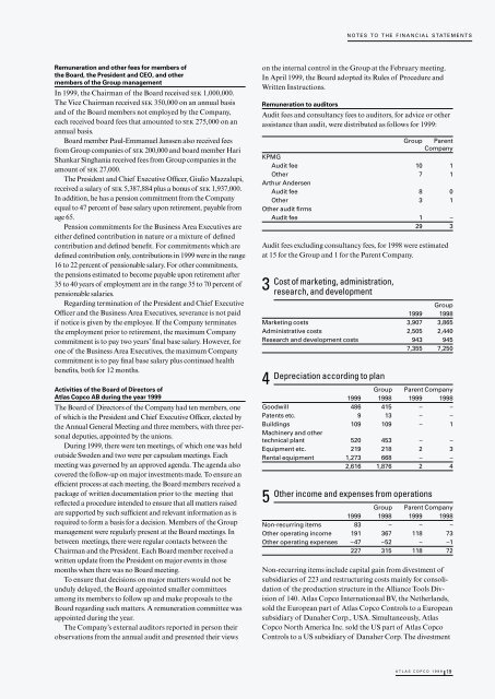 Atlas Copco - Annual Report 1999