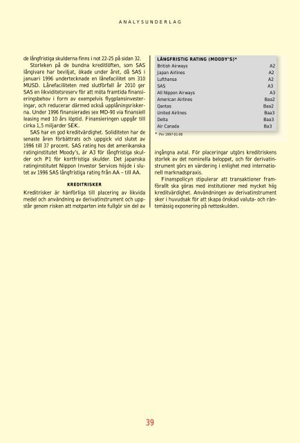 SAS Gruppens resultat före skatt 1996 blev 1815 (2632 ... - Euroland