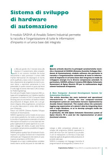 Sistema di sviluppo di hardware di automazione - Ansaldo Sistemi ...