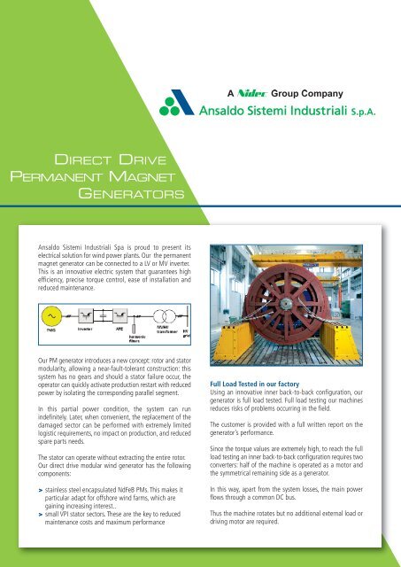 DIRECT DRIVE PERMANENT MAGNET GENERATORS
