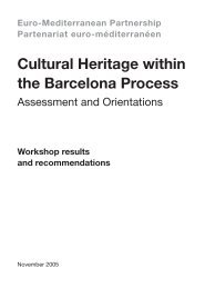 Cultural Heritage within the Barcelona Process Assessment and ...