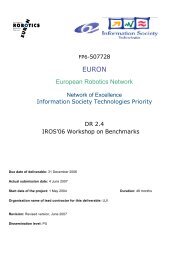 IROS'06 Workshop on Benchmarks - EURON