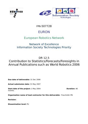 Contribution to Statistics/Forecasts/Foresights - EURON