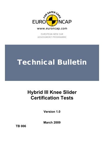 Hybrid III Knee Slider Certification - Euro NCAP