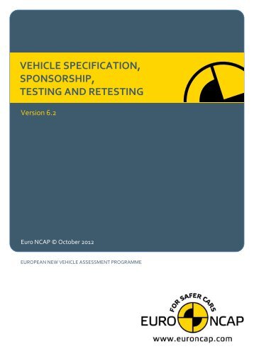 vehicle specification, sponsorship, testing and ... - Euro NCAP