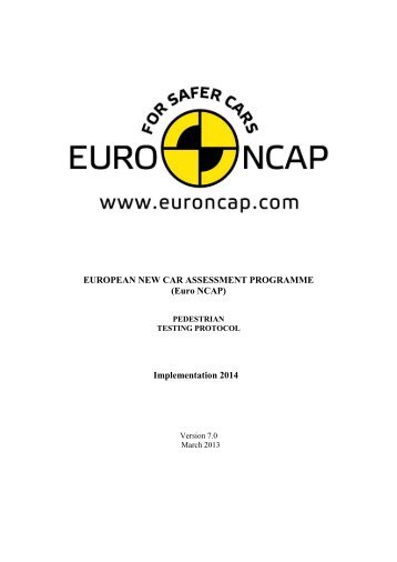 Pedestrian Test Protocol - Euro NCAP