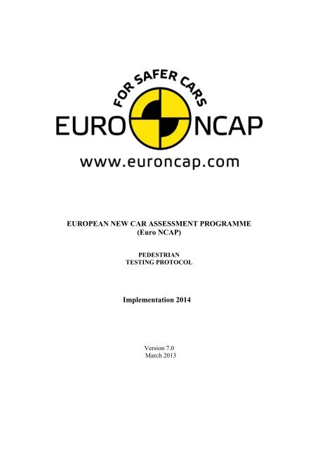 Pedestrian Test Protocol - Euro NCAP