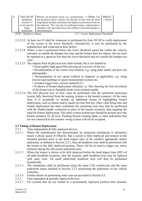 Pedestrian Test Protocol - Euro NCAP