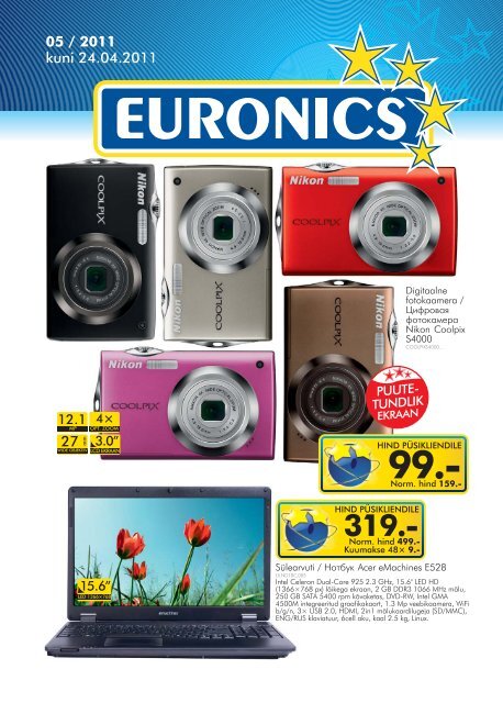 05 / 2011 kuni 24.04.2011 - Euronics