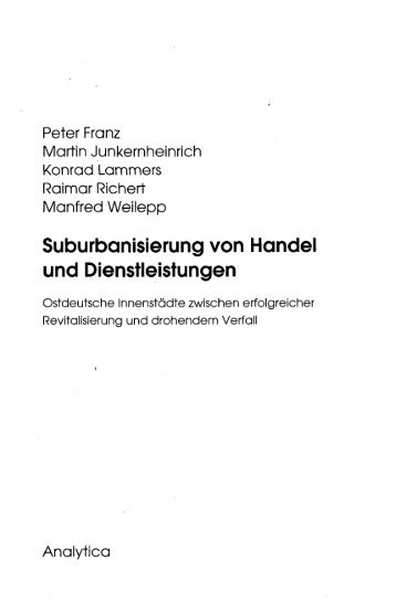 Suburbanisierung von Handel und Dienstleistungen. Ostdeutsche ...