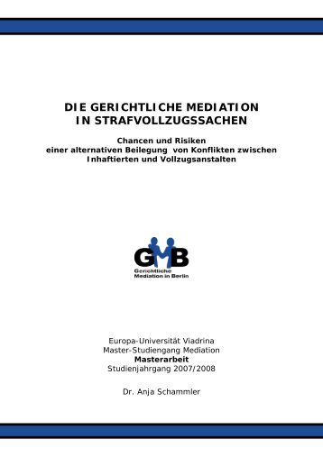 die gerichtliche mediation in strafvollzugssachen - European ...