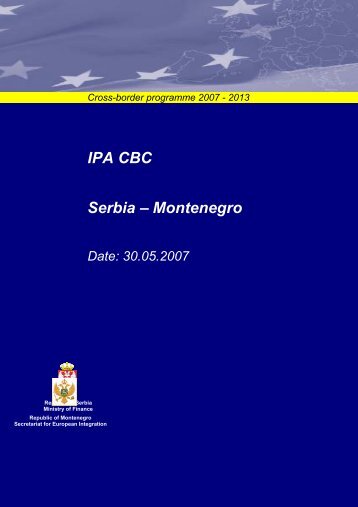 CBC IPA 2007-2013 Serbia – Montenegro pdf