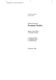 European Studies - Leibniz Universität Hannover
