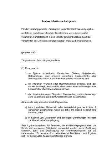 Analyse Infektionsschutzgesetz Für den Leistungsprozess ...