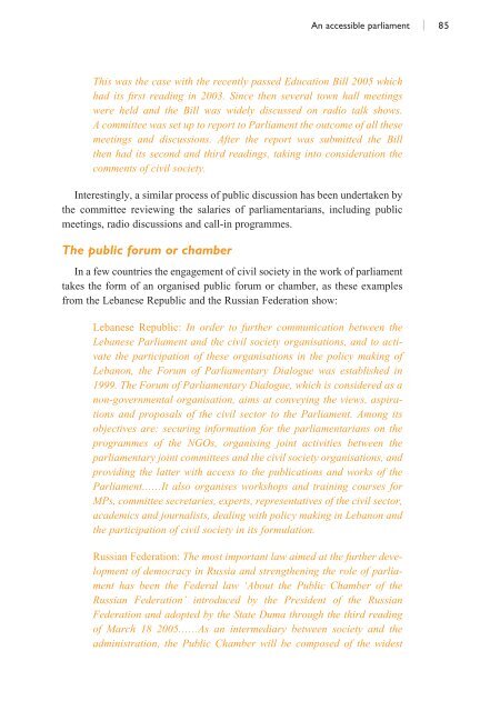 PARLIAMENT AND DEMOCRACY - Inter-Parliamentary Union