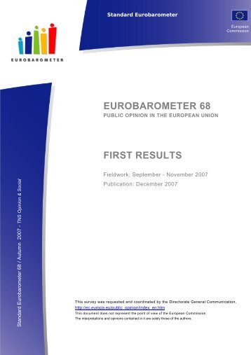 Eurobarometer 68 - European Commission - Europa