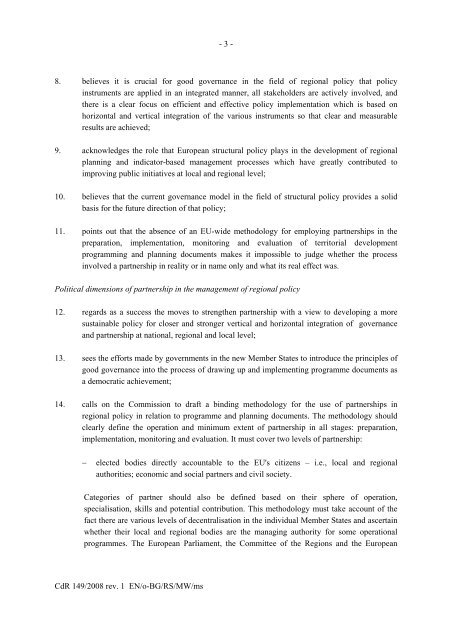 Draft opinion of the Committee CDR149-2008_REV1_PAC_EN