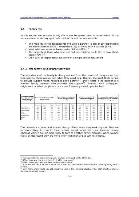 Special Eurobarometer 'European social reality'