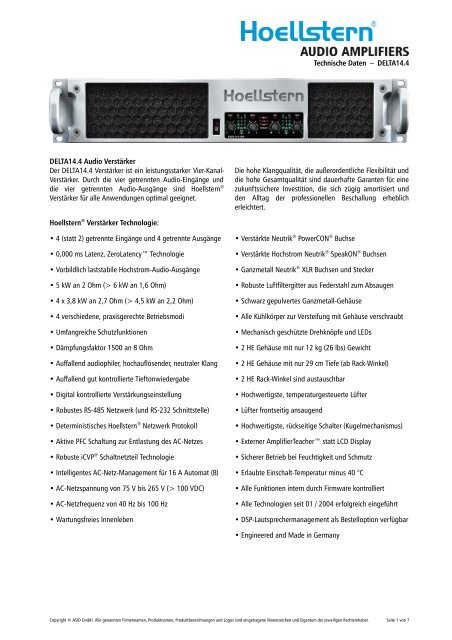 DELTA 14.4 - HOELLSTERN Audio Amplifier